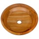 16-inch teak wood washbasin with drainage hole, rounded corners, ideal for kitchens and bathrooms.