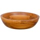 16-inch teak wood washbasin with rounded corners and drainage hole, perfect for kitchens and bathrooms.
