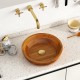 Teak wood washbasin with drainage hole, rounded corners, perfect for kitchens and bathrooms, showcasing a waterproof.