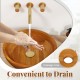 Teak wood washbasin with drainage hole, featuring rounded corners for safe use, ideal for kitchens and bathrooms.