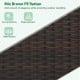 Close-up of mix brown PE rattan texture, showcasing its sun-protective and fade-resistant qualities for outdoor.