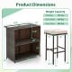 3-piece patio bar set featuring a tempered glass tabletop and PE rattan, ideal for indoor and outdoor use.