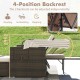 Adjustable backrests of the Outdoor Patio Rattan Daybed in beige, perfect for sunbathing or reading by the poolside.