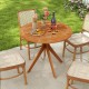 35.5-inch patio wood dining table with slatted tabletop and curved legs, perfect for backyard gatherings with 4 people.