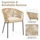 Curved backrest patio chair with seat cushion in yellow, designed for comfort and relaxation in outdoor spaces.