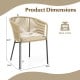 Patio chair dimensions with curved backrest, sponge-filled cushion, and 400 lbs max load for outdoor relaxation.