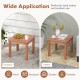 18-inch square outdoor Adirondack side table made of natural eucalyptus wood, perfect for indoor and outdoor use.