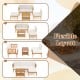 Flexible layout of a 5-piece acacia wood patio furniture set with cushions, ideal for outdoor spaces like gardens and.