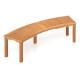 Curved acacia wood fire pit bench with slatted seat, designed for stability and elegance, suitable for outdoor use.