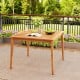 Acacia wood dining bistro table with natural finish, 40 inches, featuring a 1.96-inch umbrella hole, ideal for outdoor.