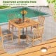 Acacia wood dining bistro table with 1.96" umbrella hole, perfect for patio gatherings and intimate dining.