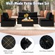 L-shaped footpad detail of the black 5-piece outdoor furniture set, enhancing stability for backyard or patio use.