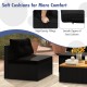 Black outdoor furniture set with soft cushions and zippers for easy cleaning, ideal for backyard and poolside.