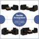 5-piece outdoor furniture set in black with soft cushions and solid tabletop, ideal for backyard and poolside.