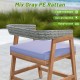 Hand-woven mix gray PE rattan dining chair with soft cushion, made of acacia wood, perfect for outdoor patio use.