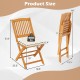 Folding outdoor chair dimensions with acacia wood, beige cushions, and 400 lbs capacity for versatile use.