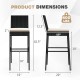 Patio wicker barstool dimensions with footrest and backrest, 30" seat height, supports up to 400 lbs, ideal for outdoor.