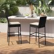 Two patio wicker barstools with backrests and cushions, featuring a sturdy design for outdoor use by the bar.
