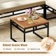 Acacia wood tabletop with metal frame, showcasing natural elegance and durability for outdoor sectional sofa set.