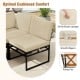 Beige cushion detail of the 6-piece outdoor sectional sofa set with metal frame and fixing ties for secure comfort.