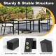 4-piece patio furniture set featuring a sturdy metal frame and natural acacia wood, perfect for outdoor dining and.