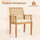 Acacia wood patio dining chair dimensions with removable cushions, ergonomic backrest, and rustic charm for outdoor use.