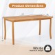 63-inch outdoor dining table with acacia wood, slatted design, and umbrella hole, perfect for patio gatherings.