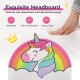 Upholstered twin bed with unicorn headboard, high-density sponge, and smooth edges for kids' safety and comfort.