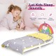 Children's twin size upholstered platform bed with unicorn headboard, sturdy frame, and smooth edges for safety.