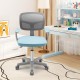 Adjustable desk chair for kids in blue with ergonomic design, armrests, and 360-degree swivel for comfort and support.