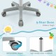 5-star base with 360° universal wheels for the adjustable blue desk chair, designed for kids' comfort and stability.
