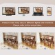Twin size solid wood loft bed frame in brown with safety guardrails, integrated ladder, desk, and storage shelf for.