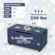Kids upholstered toy storage box in navy with removable lid, featuring a playful design for organizing toys and books.