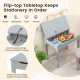 Wood activity kids table and chair set in gray with storage, featuring a flip-top tabletop for organizing toys and.