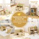 Kids wooden table and chair set in natural finish, multifunctional design for various uses, perfect for play and.