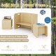 Kids wooden table and chair set in natural birch, featuring smooth lines and ergonomic design for safe, multifunctional.