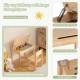 Toddler activity table with flip-top storage, solid wood legs, and waterproof surface for creative play and.