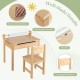 Toddler activity table and chair set with paper roll holder, rounded corners, and easy-to-clean waterproof surface.