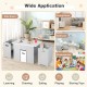 Gray 4-in-1 kids table and chairs set with storage, ideal for learning, drawing, and playing in various rooms.
