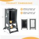 Toddler kitchen stool helper in gray with chalkboard, featuring a large platform and safety rail for secure use.