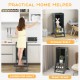 Toddler kitchen stool helper in gray, showcasing its large platform and rounded corners for added safety and style.