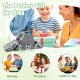 Convertible modular kids play couch in gray with 13 foam blocks for active play, perfect for nurseries and playrooms.