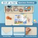 Height adjustable kids study desk with a spacious 31.5" x 14" desktop, pen holder, and easy-to-clean surface for ages.