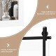30 x 22 inch wall mount mirror with white wood frame and black metal bracket, ideal for rustic home decor and vanity.