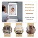 30 x 22 inch wall mount mirror with white wood frame and black metal bracket, ideal for farmhouse-style decor in any.