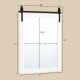Wall-mounted mirror with white wood frame and black metal bracket, perfect for rustic decor, 30 x 22 inches.