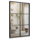Rectangular 3-layered decorative wall mirror with a rustproof black metal frame, ideal for modern living room decor.