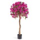 Artificial 4.5 feet azalea tree with vibrant red flowers and a cement pot, perfect for indoor decoration.