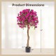 Product dimensions of the 4.5 feet artificial azalea tree with a cement pot, showcasing its height and base size.