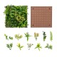 Vibrant 20" x 20" 3D hanging greenery hedge featuring 11 types of faux plants, ideal for indoor and outdoor use.